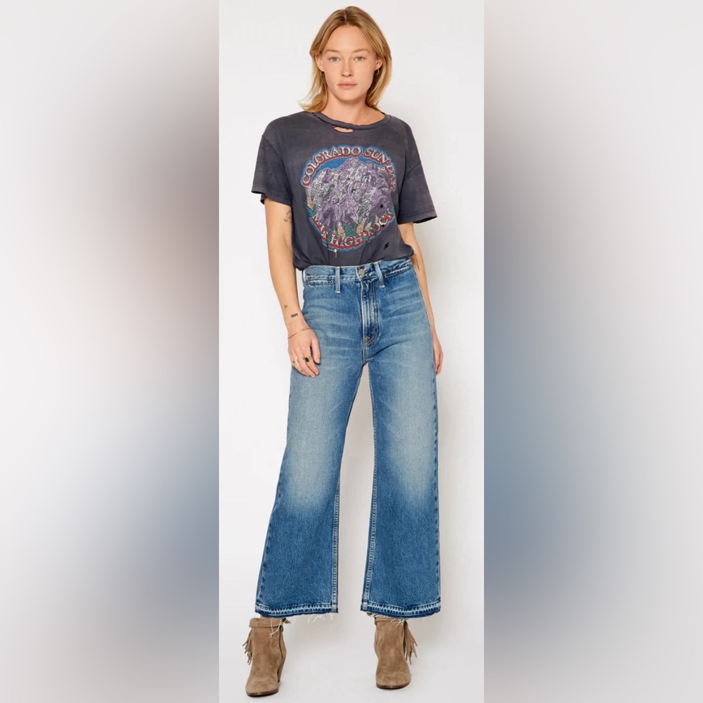NOEND Queen High Rise Crop Wide Leg Denim